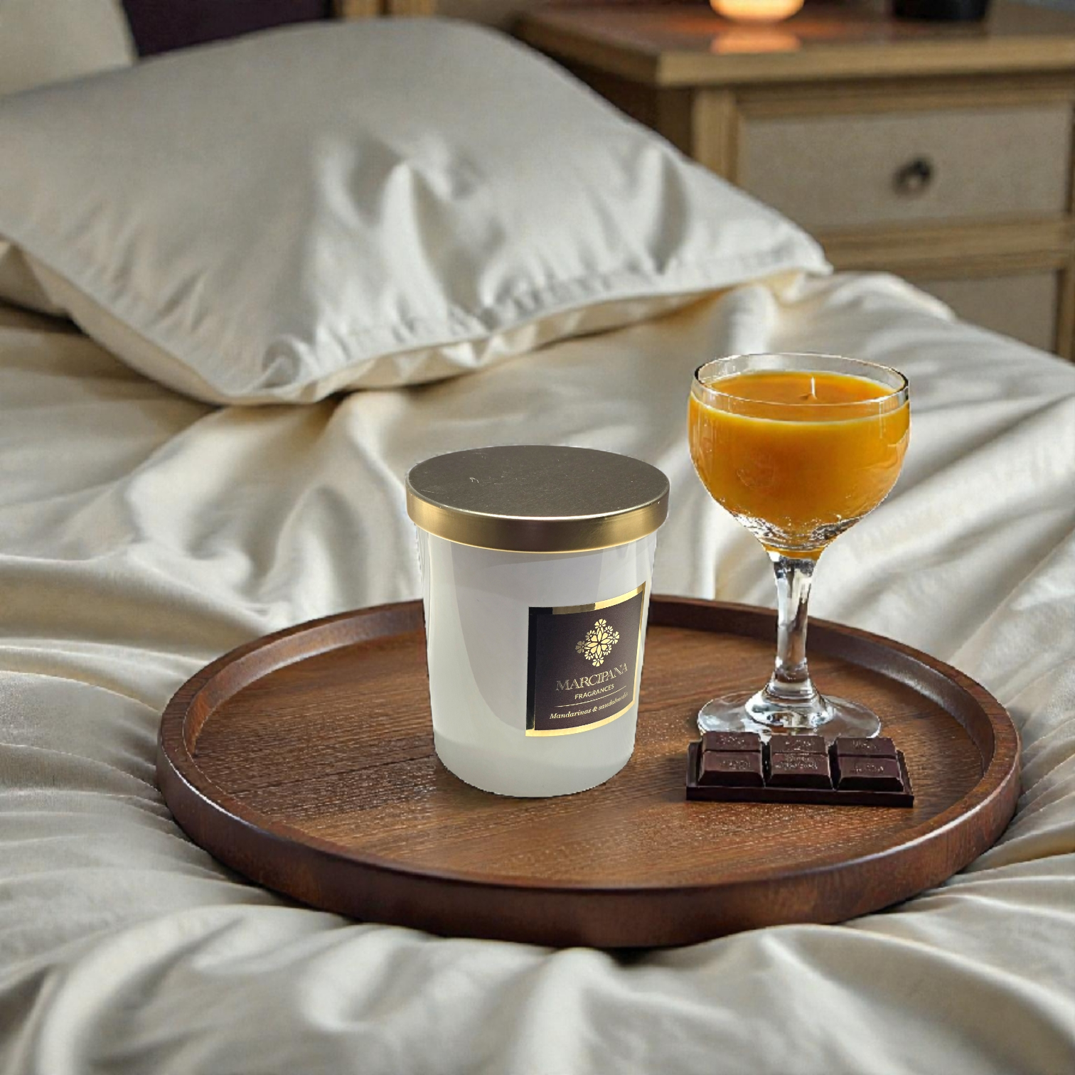 Aromatinė žvakė Mandarinas & sandalmedis